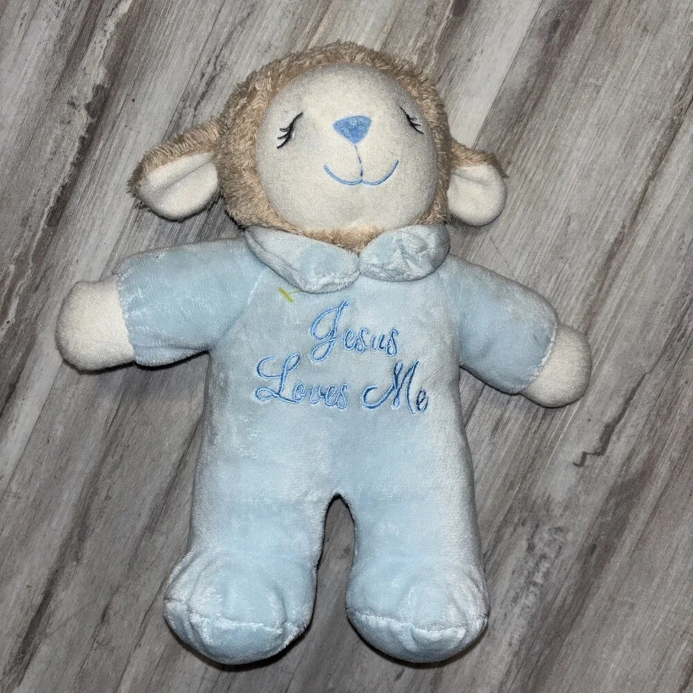 Dan Dee Dandee Blue Jesus Loves Me Bunny Rabbit Easter Sound Lullaby Plush 11